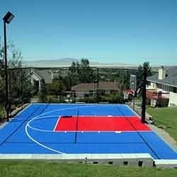 Basketball Court Flooring - Synthetic Material, Customizable Dimensions, Blue Color, 10-15mm Thickness, Easy Installation, 1-5 Years Warranty, Regular Maintenance