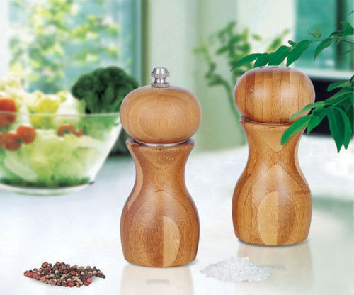 Bamboo Pepper Mill and Salt Shaker