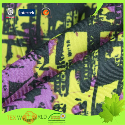 Digital Print Stretch Polyester Spandex Single Jersey Fabric (WNE1116)