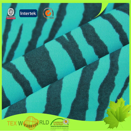 Zebra Stripe Printed Knitting Stretch Nylon Spandex Fabric (Jns018)