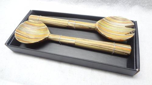 Colourful Wood Salad Serving Set