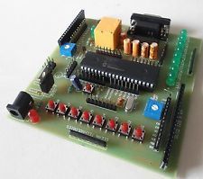 PIC Development Board - Supports PIC16F887, 5V/12V Regulated Power Supply , 8 LEDs & 8 Switches, USART Interface, DB9 Connection, 16x2 LCD & 128x64 GLCD Support with Contrast Adjustment