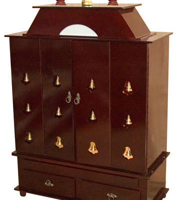 Wooden Pooja Cabinet - Premium Seasoned Sheesham & Teak Wood, Hand-Carved Elegance for Your Living Room