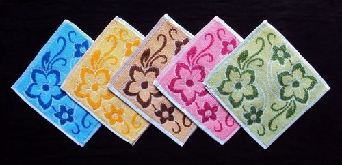 Designer Cotton Jacquard Dyed Face Towels (10"x10")