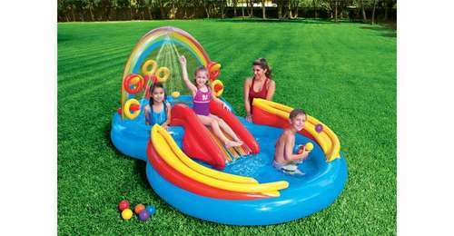 Inflatable Kids Rainbow Ring Water Play Center