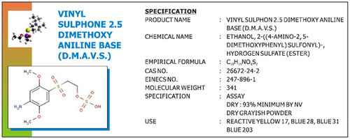 Vinyl Sulphone 2.5 Dimethoxy Aniline Base (D.M.A.V.S.)