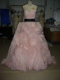 Sweet-heart Hand Pleated Princess Manual Cutting Organza Wedding Dress