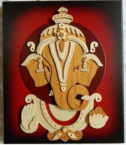 Dagdusheth Ganpati Wooden Wall Hanging