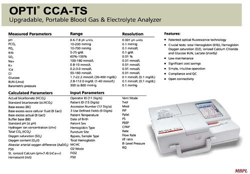 पोर्टेबल ब्लड गैस और इलेक्ट्रोलाइट एनालाइजर