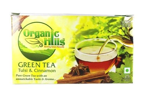 Organic Hills 100% Organic Green Tea+Tulsi+Cinnamon Tea Bags