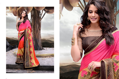 Beautiful and trending party wear saree design
