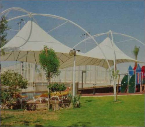 White Shade Structure For Playground