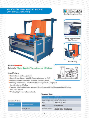 Tensionless Fabric Winding Machine