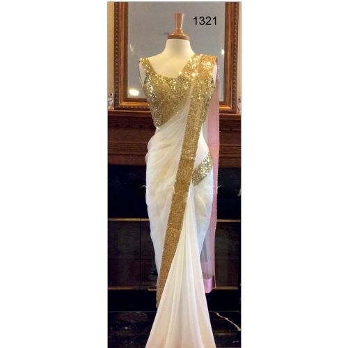 Plain Georgette Saree