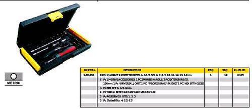 35pc 1/4 Drive 6 Point Socket And Bit Set