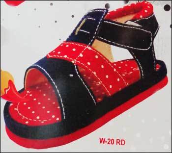 Black And Red Color Kids Sandals