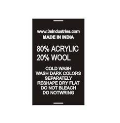 Garment Wash Care Label