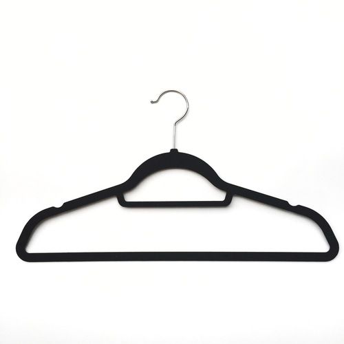 Set Of 12 Flocked Suit Hangers With Tie Bar