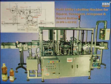  स्क्वायर, हेक्सागोनल, ऑक्टागोनल और गोल बोतलों के लिए मल्टी यूटिलिटी लेबलिंग मशीन 