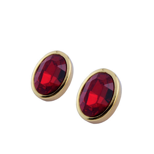 24K Gold Plated Earring With Ruby Color Swaroski Stone