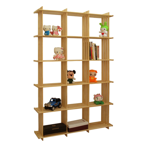 Wood Three Row Rectangle 9/12/15 Hole Bookcase