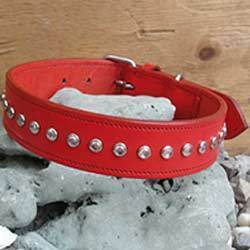 Red Leather Dog Collar