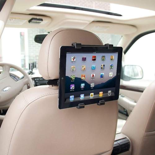 Leather Universal Car Back Seat Mount Tablet Holder With 360 Degree Rotation