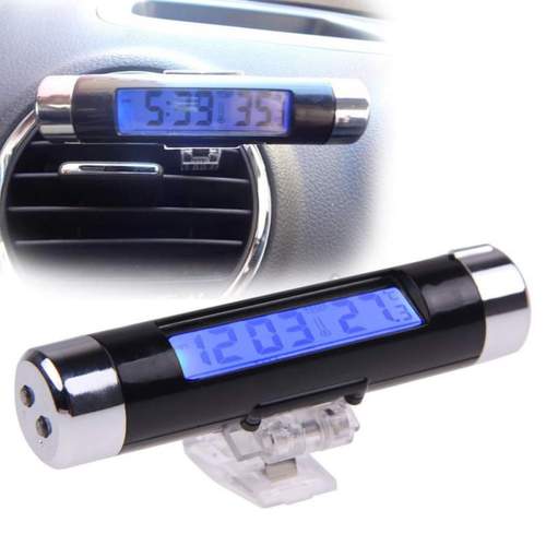 Elegant LCD Auto Car Interior Dashboard Clock With Digital Temperature Display