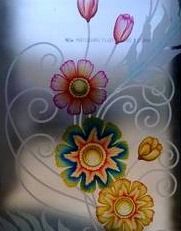 Flower Design Glass