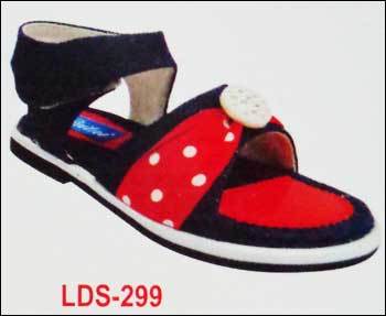 Black And Red Color Girls Sandals