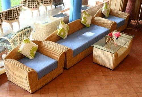 Cane Earth Sofa And Table Set