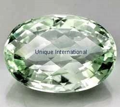 Green Amethyst Oval Checker Cut Gemstone