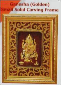 Ganesh (Golden) Small Solid Carving Frame