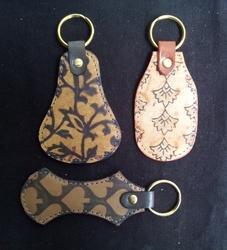 Leather Small Printed Key Chains