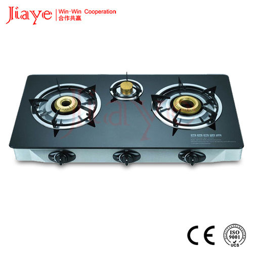 Table Fashion 3 Burner Gas Stove Glass Top