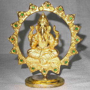 Golden Round Ganesha