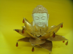 White Buddha Statue On Lotus