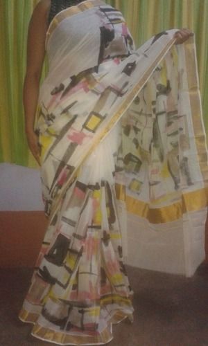 Kasuva Cotton Hand Painted Sarees