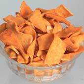 Spicy And Salty Soya Chips With Crunchy Texture