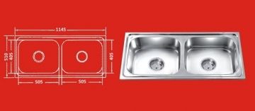 Double Bowl Kitchen Sink (ADT 032)