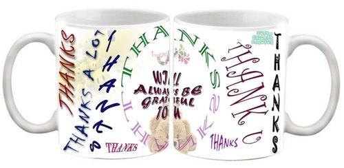 Efw Thank You Thanks Theme Printed Ceramic Coffee Mug 325ml