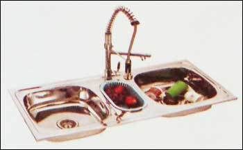 Stainless Steel Gretta Double Bowl With Vegetable Bowl Kitchen Sink