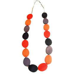 Oval Beaded Resin Necklace