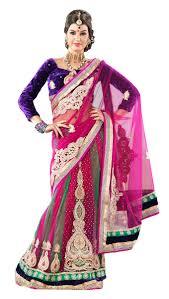 Pink Net Lehenga Saree