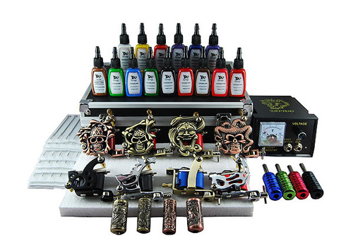 Wholesale Wormhole Professional Coil Tattoo Machine Kit with Power Supply 5  Tattoo Inks  Tattoo Machines Manufacture  OEMODM  DROP SHIPPING