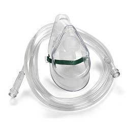 Oxygen Mask - Medical-Grade PVC, Elastic Strap and Aluminum Nose Clip , Multi-Channel Tube for Seamless Oxygen Delivery