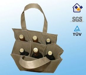 Recycle Non Woven 6 Bottle Wine Tote Bag