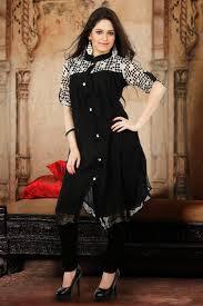 Light Blue Stylish Black Kurtis