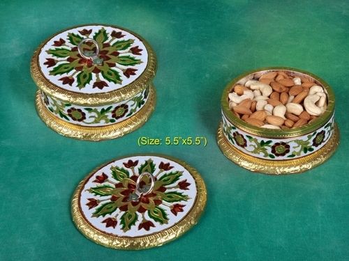 Golden Mina Round Dryfruit Box