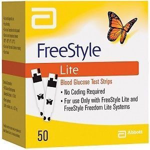 FreeStyle Freedom Lite Glucometer Test Strips 50Tests Diabetes Blood Sugar Test